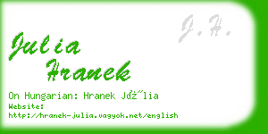 julia hranek business card